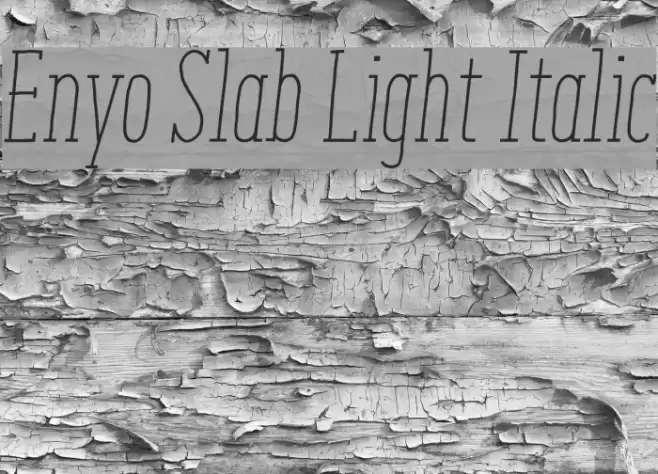 Enyo Slab Light Italic Font examples