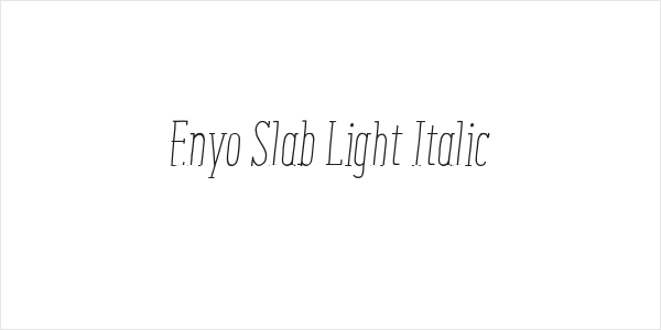 Enyo Slab Light Italic Logo