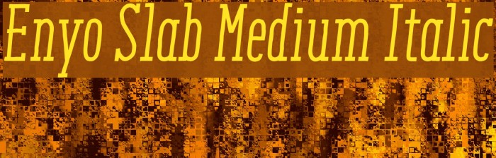 Enyo Slab Medium Italic Font examples