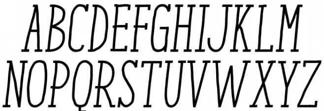 Enyo Slab Regular Italic फ़ॉन्ट अपरकेस