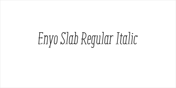 Enyo Slab Regular Italic Logo