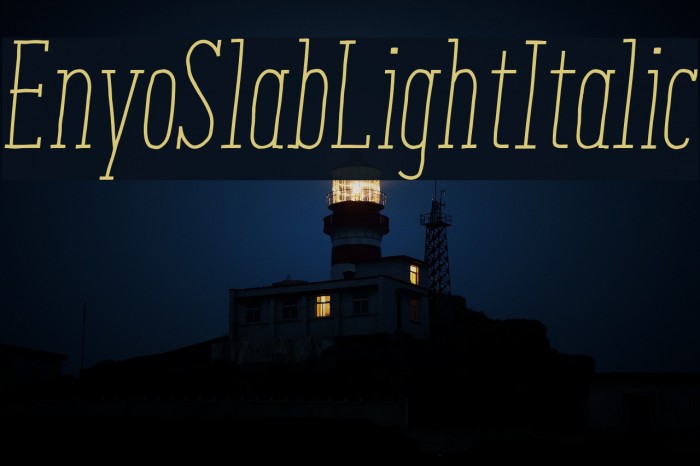 EnyoSlabLightItalic Font examples