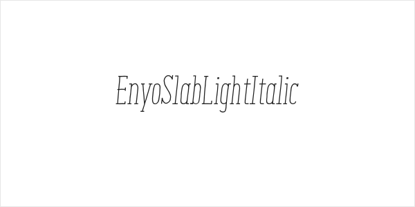 EnyoSlabLightItalic Logo