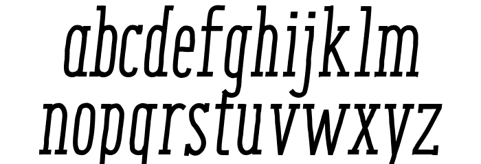 EnyoSlabMediumItalic Font LOWERCASE