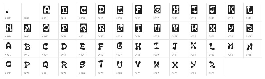 en drawn n cut Regular Character Map