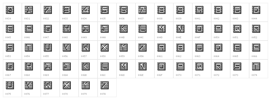 en hollow tiles Regular Character Map