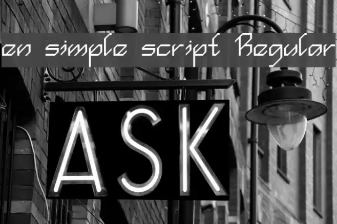en simple script Regular Font examples