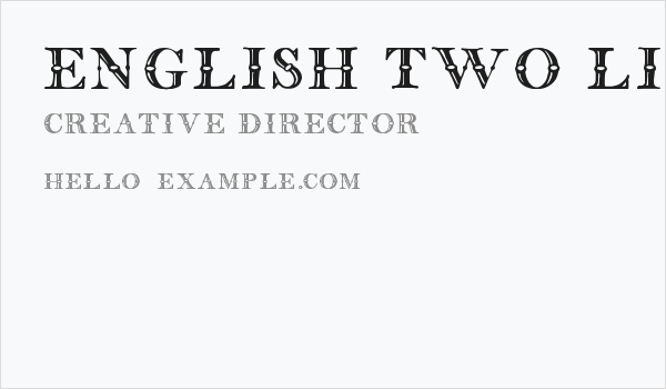 english two line tfb Business Card