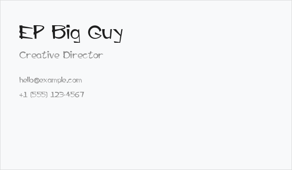 EP Big Guy Business Card