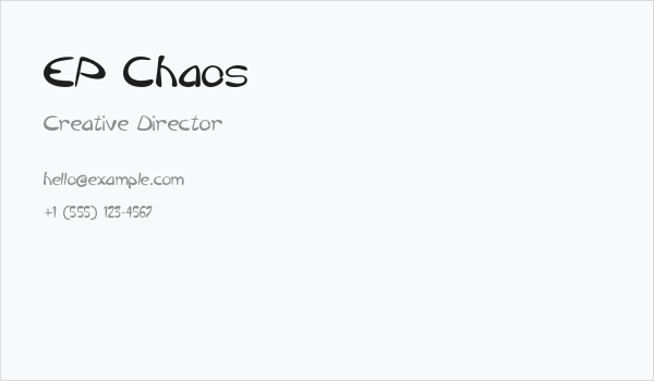 EP Chaos Business Card