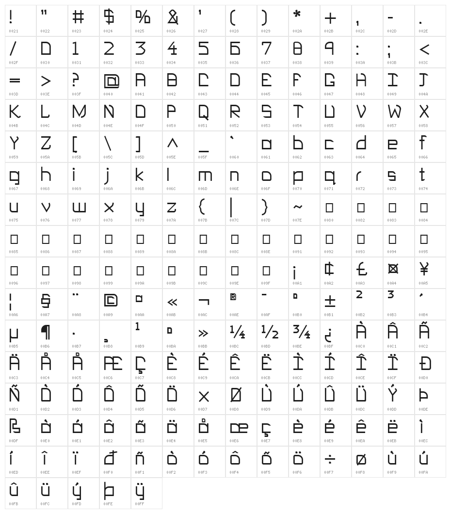 EP Heaven Character Map