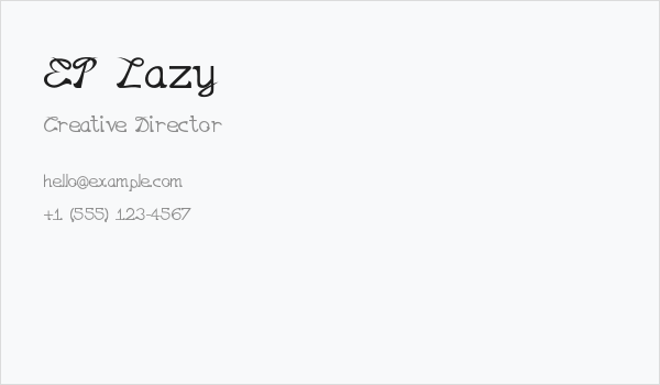 EP Lazy Business Card