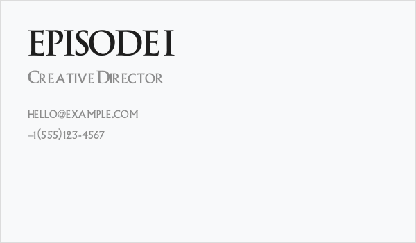 EPISODE I Business Card