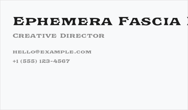 Ephemera Fascia Demo Business Card