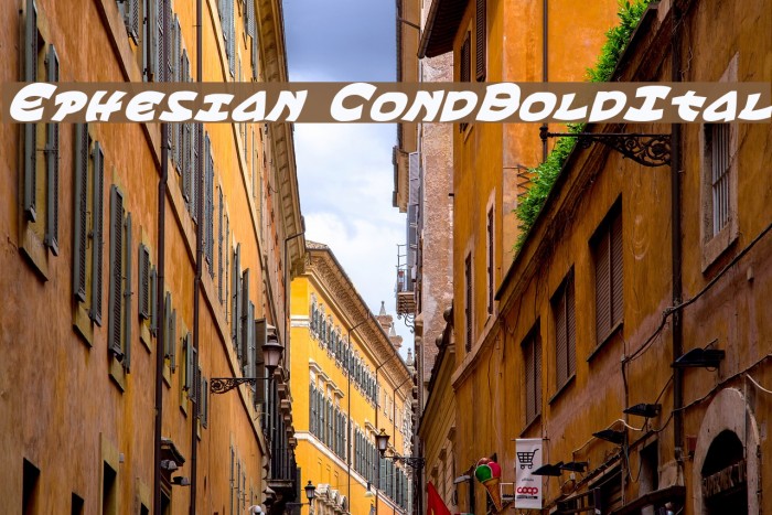 Ephesian CondBoldItal Font examples