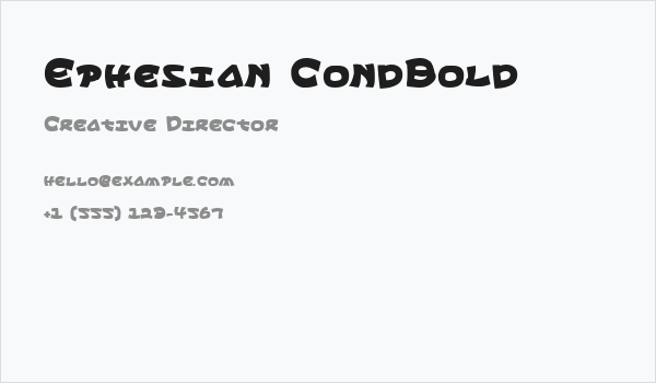 Ephesian CondBold Business Card