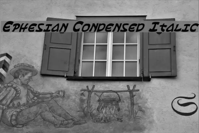 Ephesian Condensed Italic Font examples