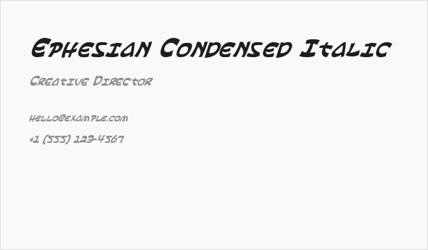Ephesian Condensed Italic Business Card