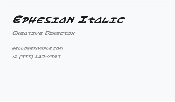Ephesian Italic Business Card