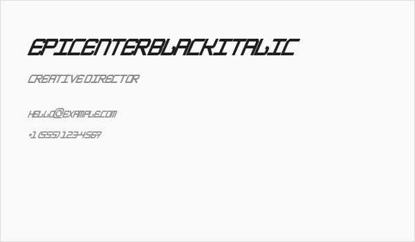EpicenterBlackItalic Business Card