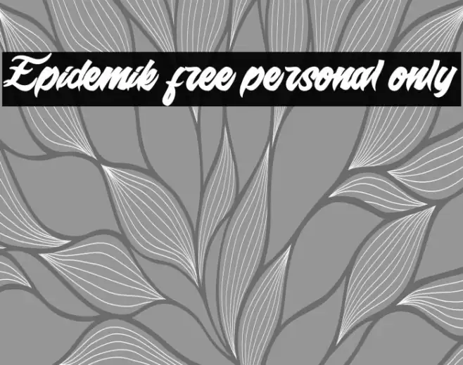 Epidemik free personal only  Example 2