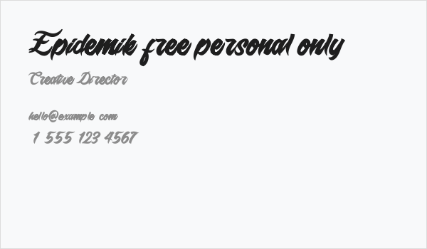 Epidemik free personal only  Business Card