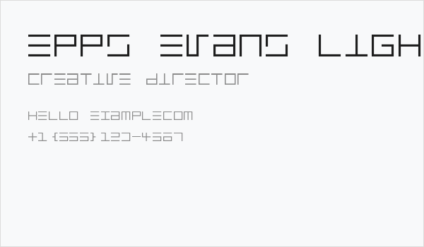 Epps Evans Light Business Card