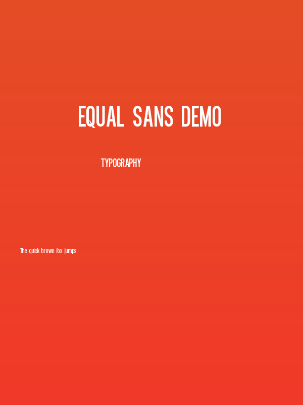 Equal Sans Demo Poster