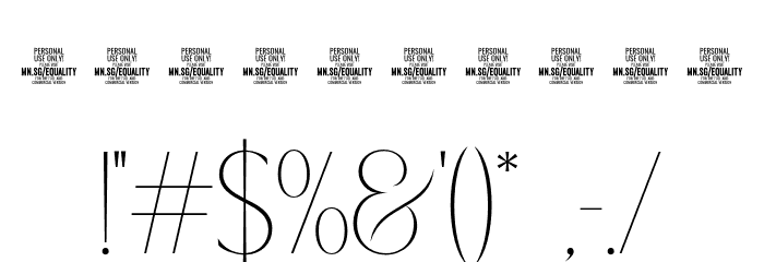 Equality Serif PERSONAL USE Regular Font OTHER CHARS