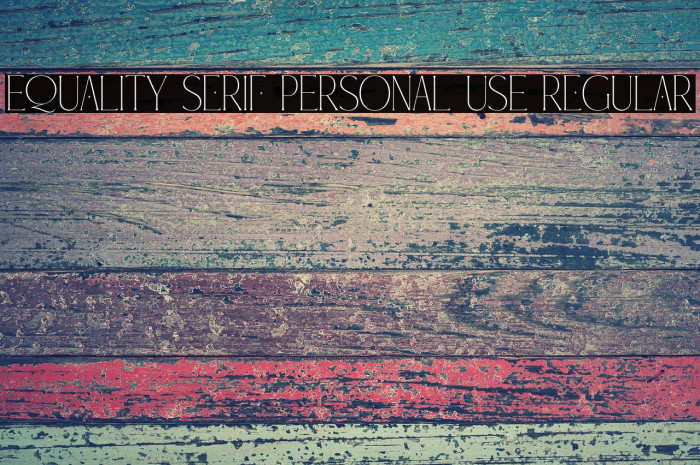 Equality Serif PERSONAL USE Regular Example 1