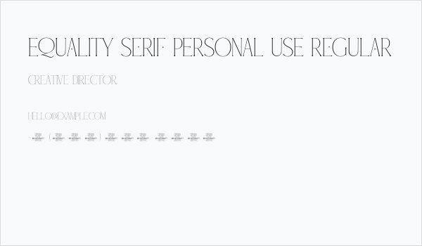 Equality Serif PERSONAL USE Regular Business Card