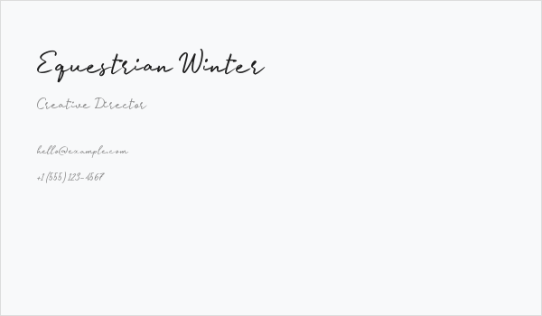 Equestrian Winter Business Card