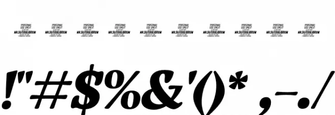 Equilibrium Serif PERSONAL USE Italic Font OTHER CHARS