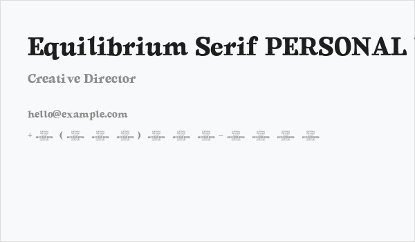 Equilibrium Serif PERSONAL USE Regular Business Card
