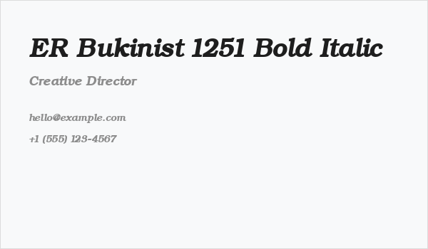 ER Bukinist 1251 Bold Italic Business Card