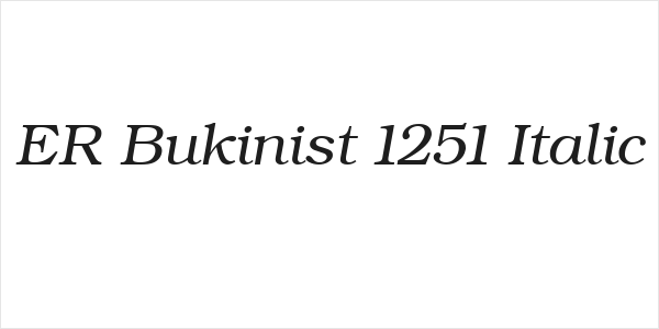 ER Bukinist 1251 Italic Logo