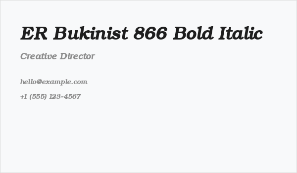 ER Bukinist 866 Bold Italic Business Card