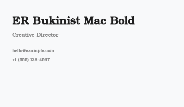 ER Bukinist Mac Bold Business Card