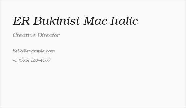 ER Bukinist Mac Italic Business Card