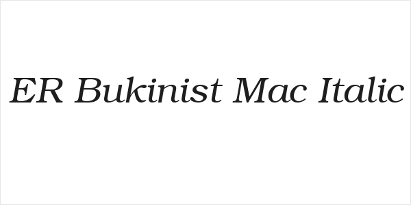 ER Bukinist Mac Italic Logo
