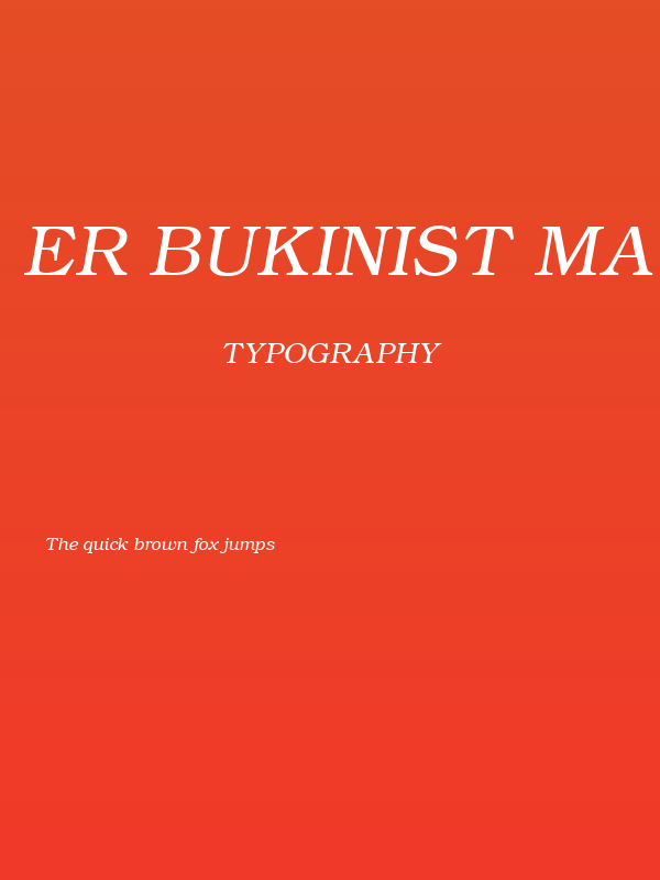 ER Bukinist Mac Italic Poster