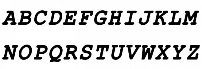 ER Kurier 1251 Bold Italic خط أحرف كبيرة