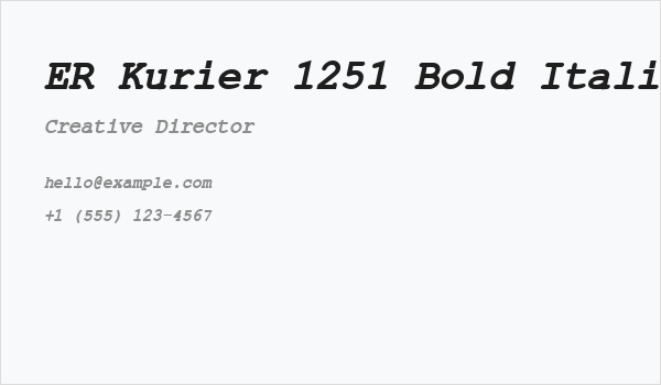 ER Kurier 1251 Bold Italic Business Card