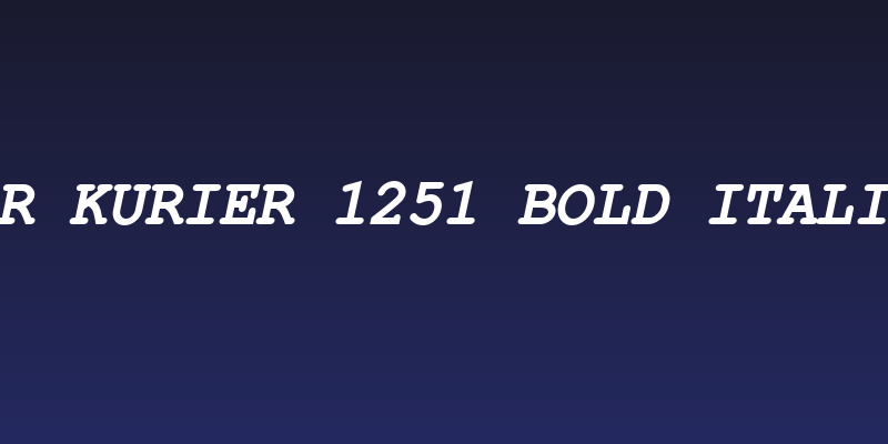 ER Kurier 1251 Bold Italic Social Header