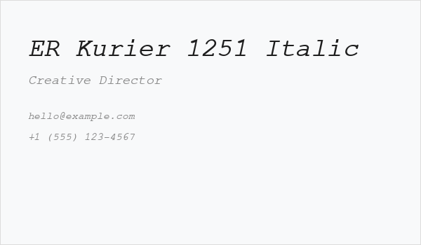 ER Kurier 1251 Italic Business Card