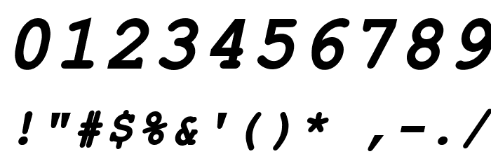 ER Kurier KOI-8 Bold Italic Font OTHER CHARS