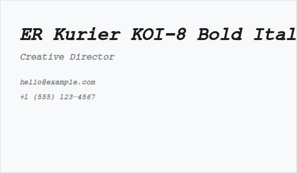 ER Kurier KOI-8 Bold Italic Business Card