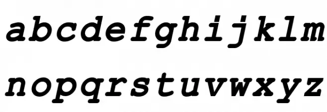 ER Kurier KOI-8 Bold Italic Font LOWERCASE