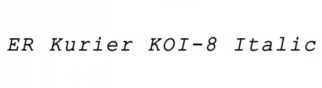 ER Kurier KOI-8 Italic  Frei Schriftart Herunterladen