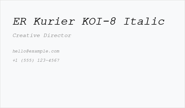 ER Kurier KOI-8 Italic Business Card